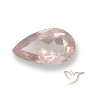 0.76 ct Pink Morganite Stone, Natural Morganite in Pear Facet Shape for Sale