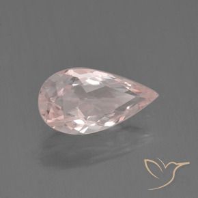 0.74 ct Pink Morganite Stone, Natural Morganite in Pear Facet Shape for Sale