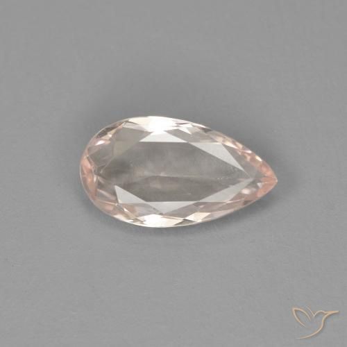 0.77ct Natural Flamingo Pink Morganite, Pear Shape, VVS