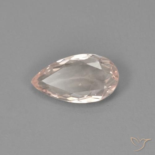 0.77 ct Pink Morganite Stone, Natural Morganite in Pear Facet Shape for Sale