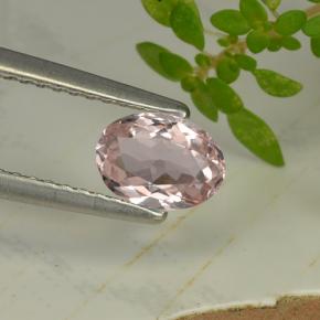 0.64 ct Pink Morganite Gemstone, Morganite Gem in Oval Facet Shape for Sale.