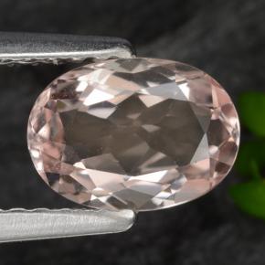 0.87 ct Pink Morganite Gemstone, Morganite Gem in Oval Facet Shape for Sale.