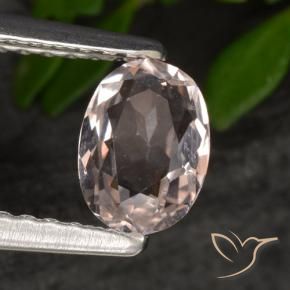 0.54 ct Pink Morganite Stone, Natural Morganite in Oval Facet Shape for Sale