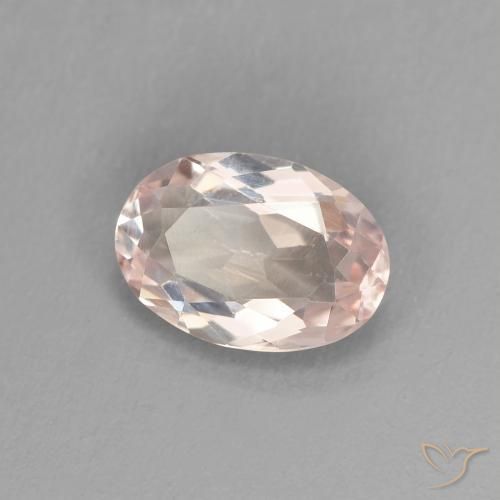 0.74 ct Pink Morganite Stone, Natural Morganite in Oval Facet Shape for Sale