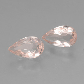 0.91 ctw Pink Morganite Stones, Natural Morganite in Pear Facet Shape for Sale