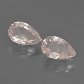 1.09 ctw Pink Morganite Gemstones, Morganite Gems in Pear Facet Shape for Sale.