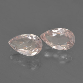 1.09 ctw Pink Morganite Stones, Natural Morganite in Pear Facet Shape for Sale