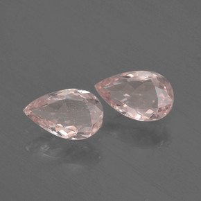0.77 ct Pink Morganite Stone, Natural Morganite in Pear Facet Shape for Sale