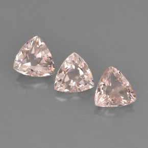 1.04 ctw Pink Morganite Gemstones, Morganite Gems in Trillion Facet Shape for Sale.