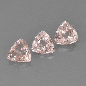 1.04 ctw Pink Morganite Stones, Natural Morganite in Trillion Facet Shape for Sale