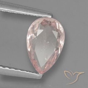 0.73 ct Pink Morganite Stone, Natural Morganite in Pear Facet Shape for Sale
