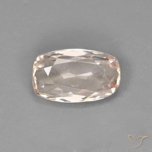 0.76ct Natural Very Light Pink Morganite, Cushion, VVS-VS