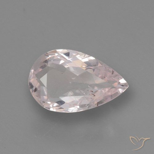 0.66ct Natural Coral Pink Tone Morganite, Pear Shape, VS
