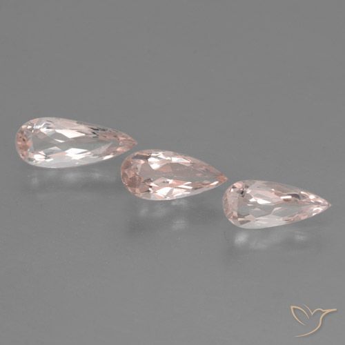 1.61 ct Pink Morganite, 9.7 x 4 mm Pear Cut From Afghanistan, Photo A