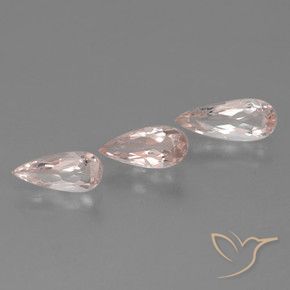 1.61 ctw Pink Morganite Stones, Natural Morganite in Pear Facet Shape for Sale