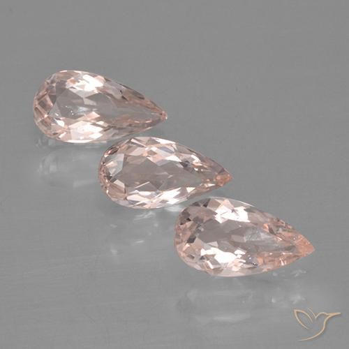Medium Pink Morganite Gem - 0.5ct Pear Facet (ID: 460677)