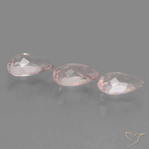 Morganite Gemstones in 6.5 x 4.2 mm Size for Sale, Morganite Stones in Medium Pink Color