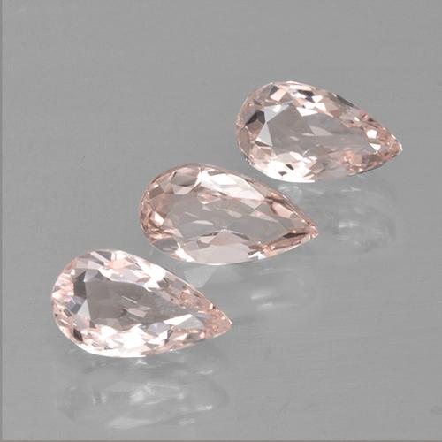 1.59 ctw Pink Morganite Stones, Natural Morganite in Pear Facet Shape for Sale