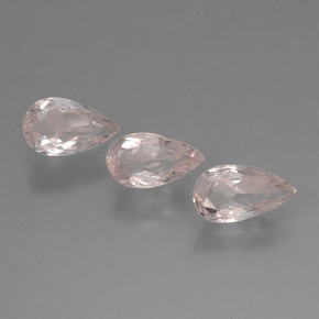 0.99 ctw Pink Morganite Gemstones, Morganite Gems in Pear Facet Shape for Sale.