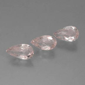 0.99 ctw Pink Morganite Stones, Natural Morganite in Pear Facet Shape for Sale