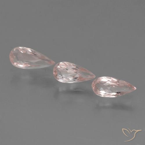 1.11ctw Natural Medium-Light Pink Morganite, Pear Shape, VVS-VS