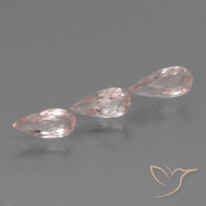 1.11 ctw Pink Morganite Stones, Natural Morganite in Pear Facet Shape for Sale