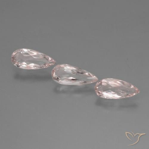 1.24ctw Natural Medium-Light Pink Morganite, Pear Shape, VVS-VS