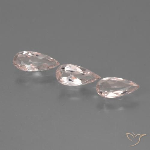 1.11ctw Natural Coral Pink Tone Morganite, Pear Shape, VVS-VS