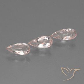 1.11 ctw Pink Morganite Stones, Natural Morganite in Pear Facet Shape for Sale