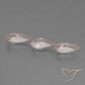 Morganite Gemstones in 8 x 3.4 mm Size for Sale, Morganite Stones in Coral Pink Tone Color