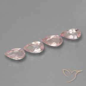 2.19 ctw Pink Morganite Stones, Natural Morganite in Pear Facet Shape for Sale
