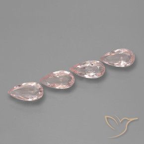 1.95 ctw Pink Morganite Stones, Natural Morganite in Pear Facet Shape for Sale
