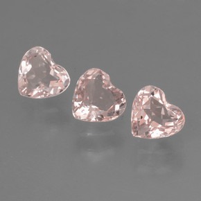 Rosado coral claro Morganita Gema - 0.4ct Forma de corazón (ID: 460943)