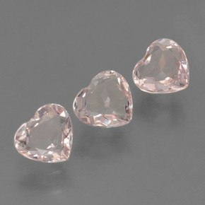 1.47 ctw Pink Morganite Stones, Natural Morganite in Heart Facet Shape for Sale