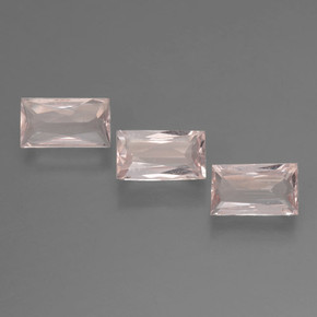 1.64 ctw Pink Morganite Gemstones, Morganite Gems in Baguette / Scissor Cut Shape for Sale.
