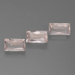 1.64 ctw Pink Morganite Stones, Natural Morganite in Baguette / Scissor Cut Shape for Sale