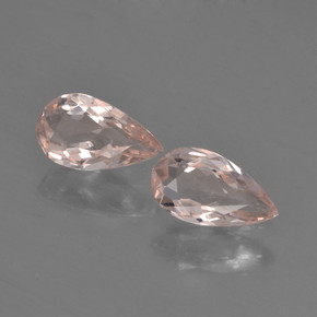 0.80 ctw Pink Morganite Gemstones, Morganite Gems in Pear Facet Shape for Sale.