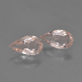 0.80 ctw Pink Morganite Stones, Natural Morganite in Pear Facet Shape for Sale
