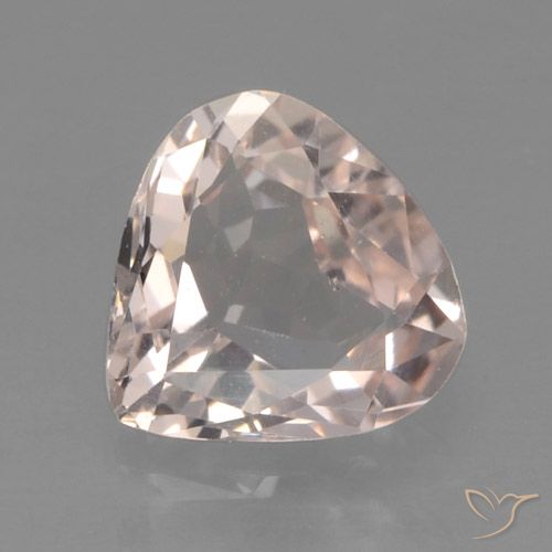 0.56ct Natural Medium-Light Pink Morganite, Pear Shape, VVS-VS