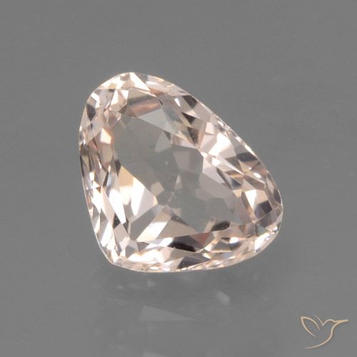 0.83ct Natural Medium-Light Pink Morganite, Pear Shape, VVS-VS