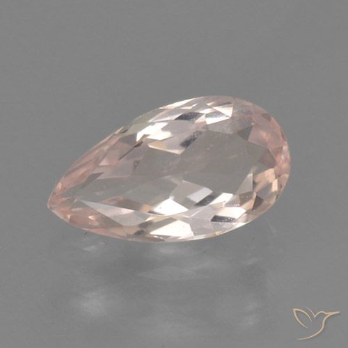 0.53ct Natural Medium Pink Morganite, Pear Shape, VVS