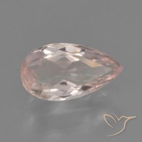 0.53 ct Pink Morganite Stone, Natural Morganite in Pear Facet Shape for Sale