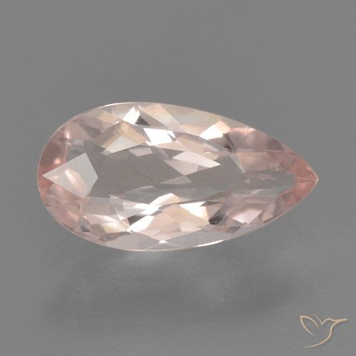 0.53ct Natural Flamingo Pink Morganite, Pear Shape, VVS
