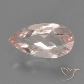 0.53 ct Pink Morganite Stone, Natural Morganite in Pear Facet Shape for Sale