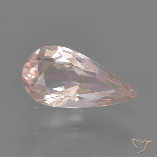 0.50ct Natural Flamingo Pink Morganite, Pear Shape, VVS-VS