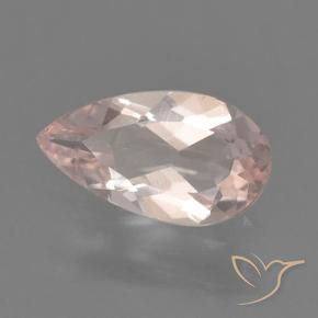 0.50 ct Pink Morganite Stone, Natural Morganite in Pear Facet Shape for Sale