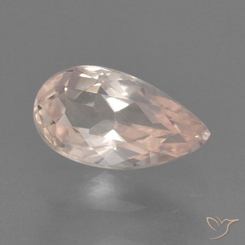 0.49ct Natural Medium Pink Morganite, Pear Shape, VVS