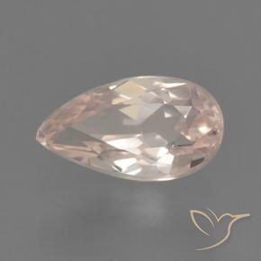 0.49 ct Pink Morganite Stone, Natural Morganite in Pear Facet Shape for Sale