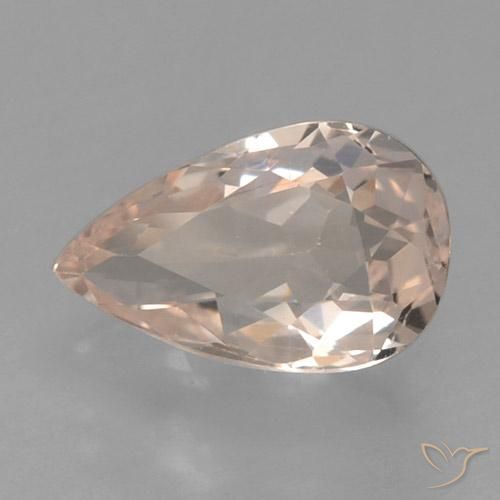 0.58 ct Pink Morganite Stone, Natural Morganite in Pear Facet Shape for Sale