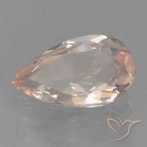 0.62 ct Pink Morganite Stone, Natural Morganite in Pear Facet Shape for Sale